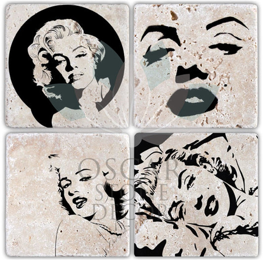 MERİLYN SHADOW 4-Piece NATURAL STONE COASTERS / BA042 (COASTER)