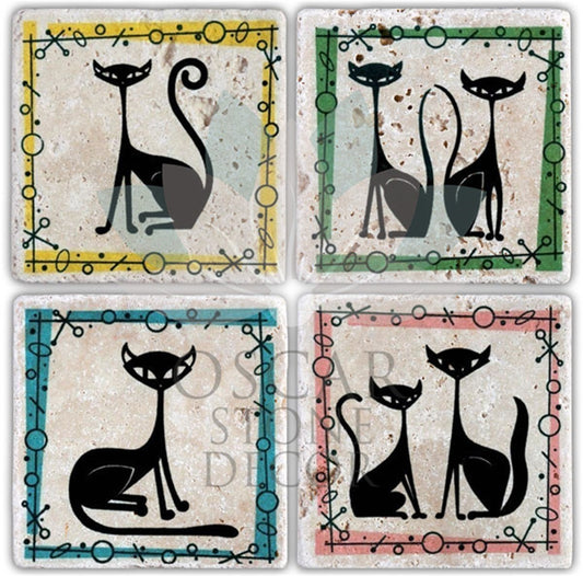 MIR MIR 4-Piece NATURAL STONE COASTERS / BA043 (COASTER)