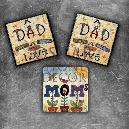 MOM AND DAD NATURAL STONE MAGNET SET / MG-104