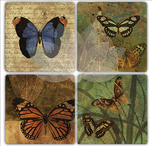 MONARCH 4-Piece NATURAL STONE COASTERS / BA212 (COASTER)
