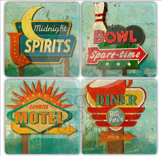 MOTEL 4-Piece NATURAL STONE COASTERS / BA162 (COASTER)