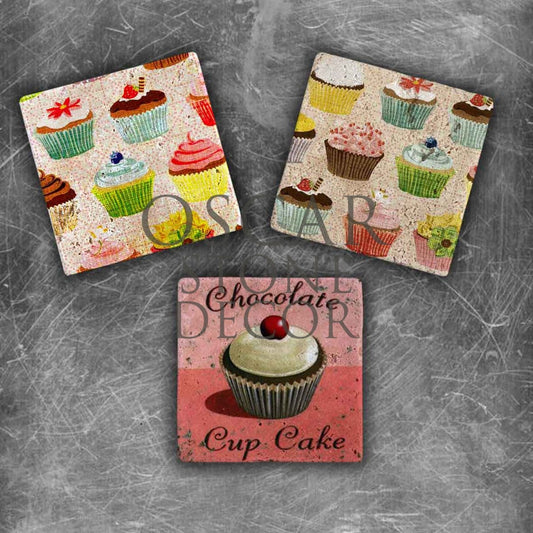 MUFFIN 4 NATURAL STONE MAGNET SET / MG-054