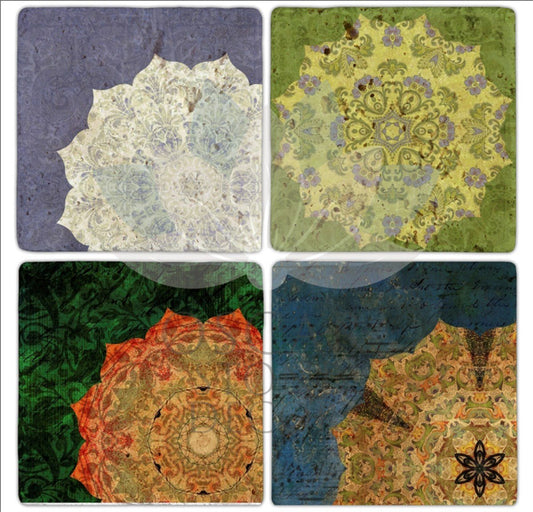 NAKKAŞ 2 PACK OF 4 NATURAL STONE COASTERS / BA201 (COASTER)
