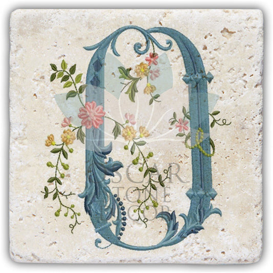 LETTER O SINGLE NATURAL STONE COASTER / BA-O4 (COASTER)