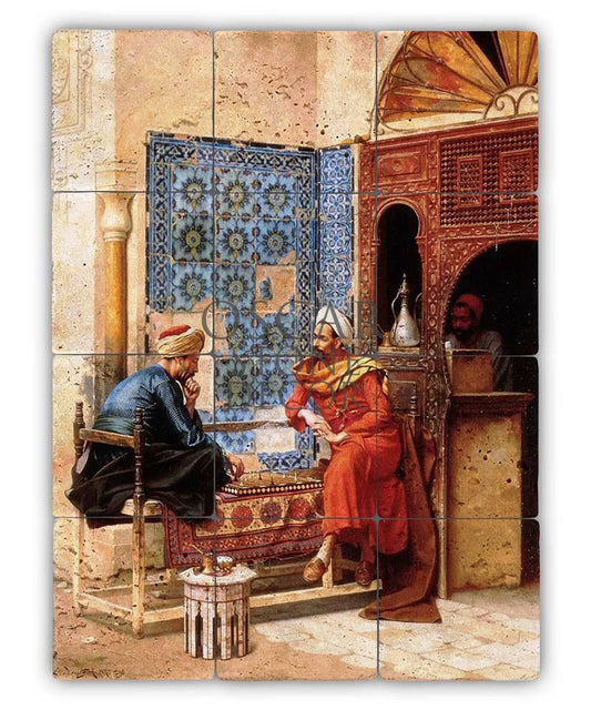 OTTOMAN CHESS NATURAL STONE TABLE / TT074 (STONE TABLE)
