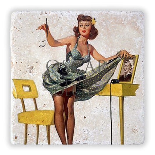 PIN UP GIRLS II NATURAL STONE WALL DECOR / DD167 (WALL DECOR)