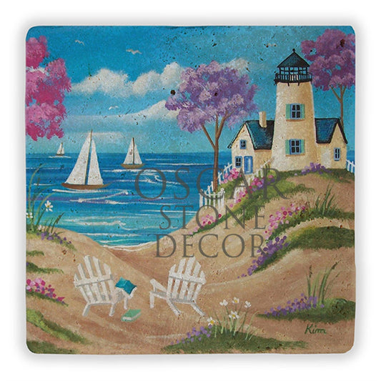 BEACH TOWN NATURAL STONE WALL DECOR / DD232 (WALL DECOR)