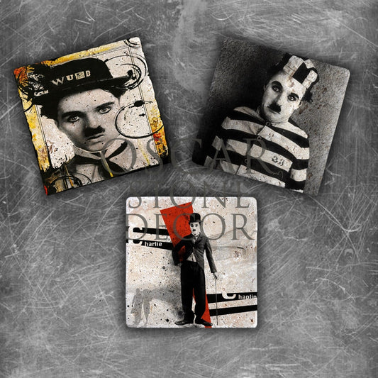 ŞARLO CHAPLIN NATURAL STONE MAGNET SET / MG-114