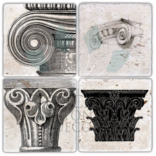 COLUMN HEADING 4-Piece NATURAL STONE COASTERS / BA330 (COASTER)