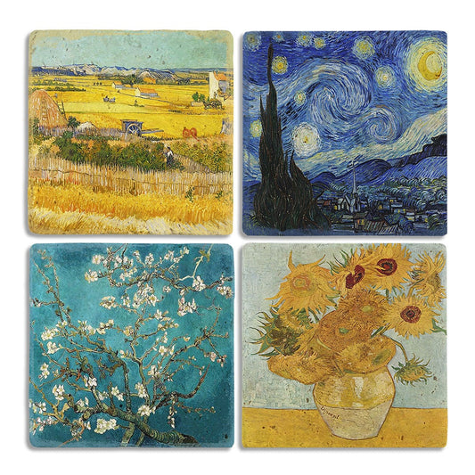 Stone Coasters Stone Coasters - Set of 4 Vincent van Gogh Starry Night
