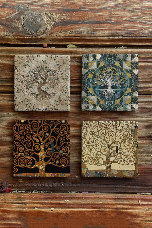 Stone Coasters Stone Coasters - Set of 4 Tree of Life Special Collection