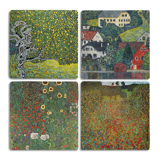 Stone Coasters - Set of 4 Gustav Klimt Paintings