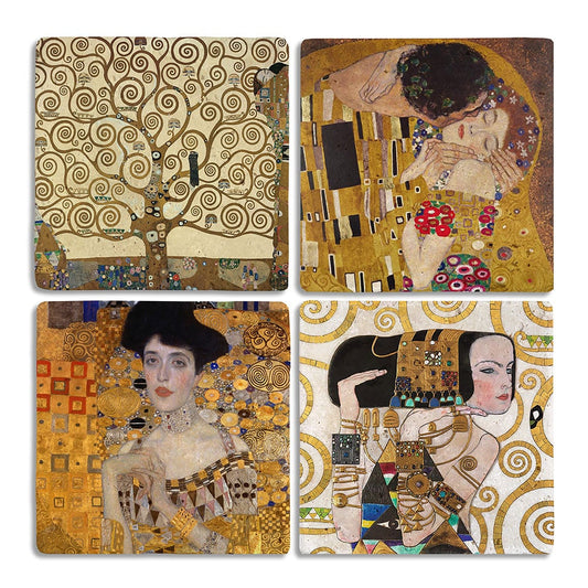 Stone Coasters - Set of 4 Gustav Klimt Paintings