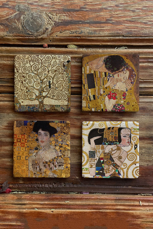 Stone Coasters - Set of 4 Gustav Klimt Paintings