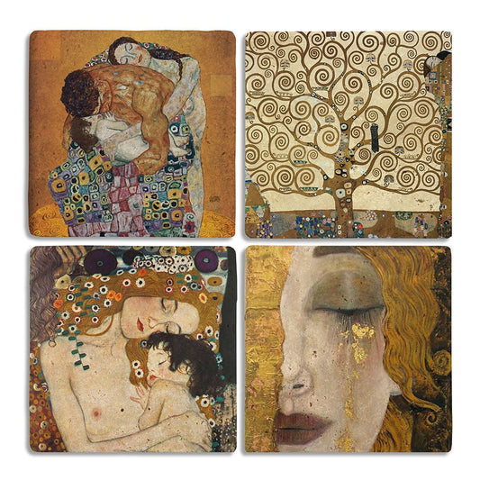 Stone Coasters - Set of 4 Gustav Klimt Paintings