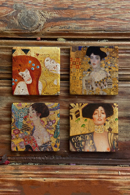 Stone Coasters - Set of 4 Gustav Klimt Paintings