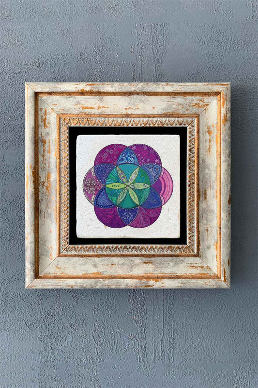SINGLE FRAME NATURAL STONE WALL DECOR / CDD1-40-1369 (WALL DECOR)