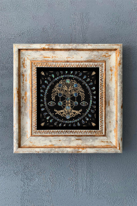 SINGLE FRAME NATURAL STONE WALL DECOR / CDD1-40-1173 (WALL DECOR)