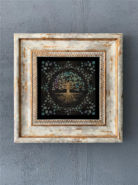 SINGLE FRAME NATURAL STONE WALL DECOR / CDD-40-542 (WALL DECOR)