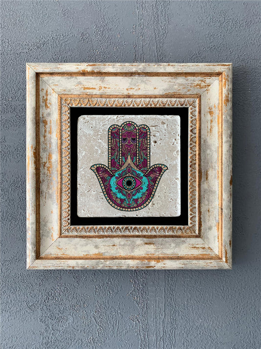 SINGLE FRAME NATURAL STONE WALL DECOR / CDD-40-537 (WALL DECOR)