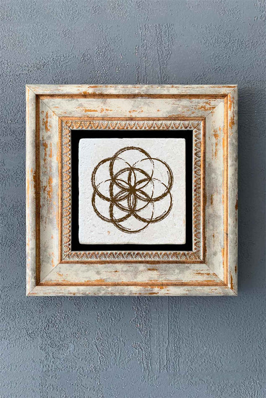 SINGLE FRAME NATURAL STONE WALL DECOR / CDD1-40-1385 (WALL DECOR)