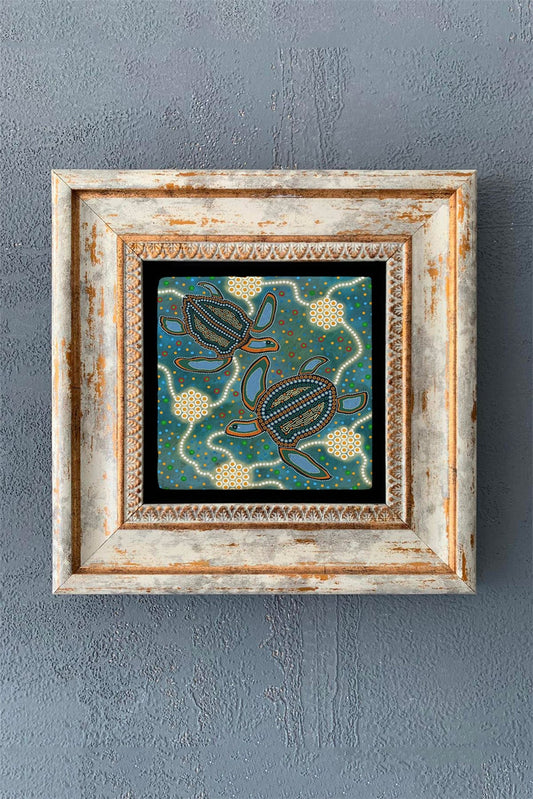 SINGLE FRAME NATURAL STONE WALL DECOR / CDD1-40-1025 (WALL DECOR)
