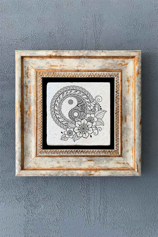 SINGLE FRAME NATURAL STONE WALL DECOR / CDD1-40-1374 (WALL DECOR)