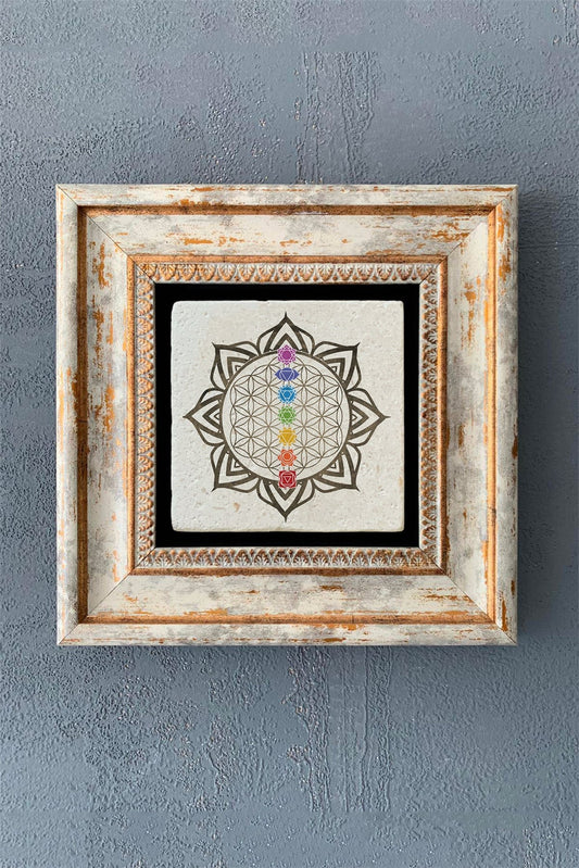SINGLE FRAME NATURAL STONE WALL DECOR / CDD1-40-1191 (WALL DECOR)