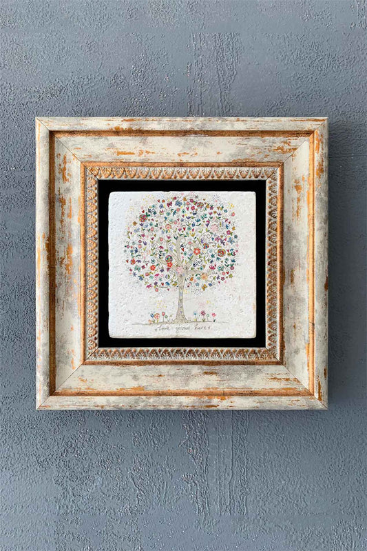 SINGLE FRAME NATURAL STONE WALL DECOR / CDD1-40-1327 (WALL DECOR)