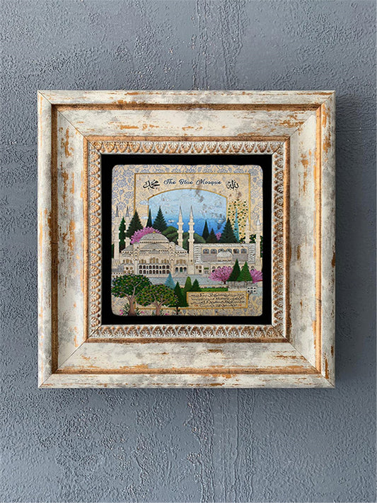 SINGLE FRAME NATURAL STONE WALL DECOR / CDD1-40-046 (WALL DECOR)
