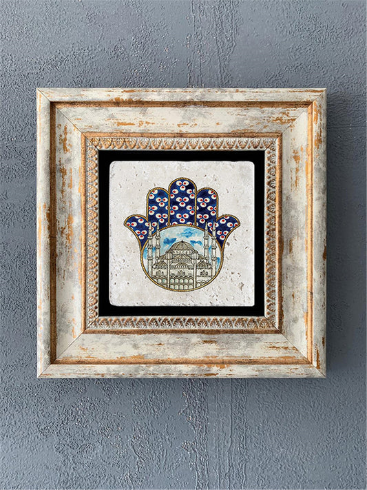 SINGLE FRAME NATURAL STONE WALL DECOR / CDD1-40-117 (WALL DECOR)