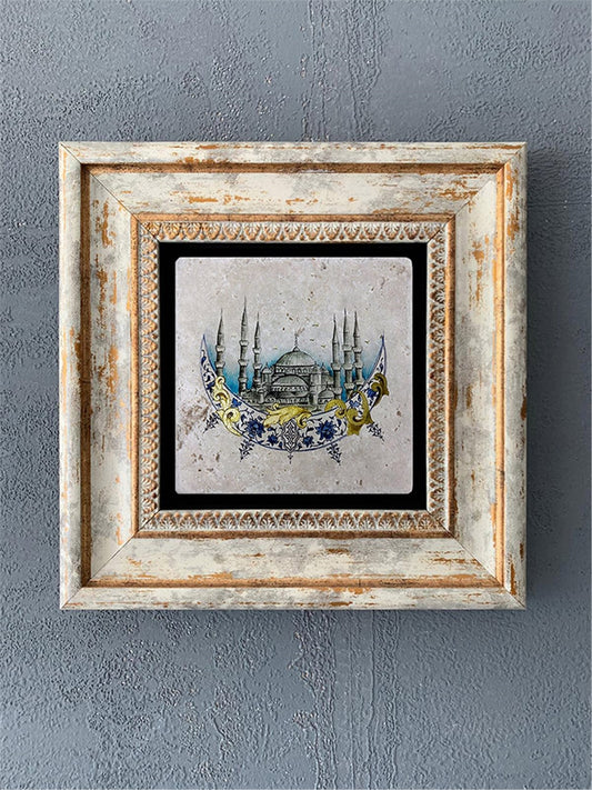 SINGLE FRAME NATURAL STONE WALL DECOR / CDD1-40-526 (WALL DECOR)