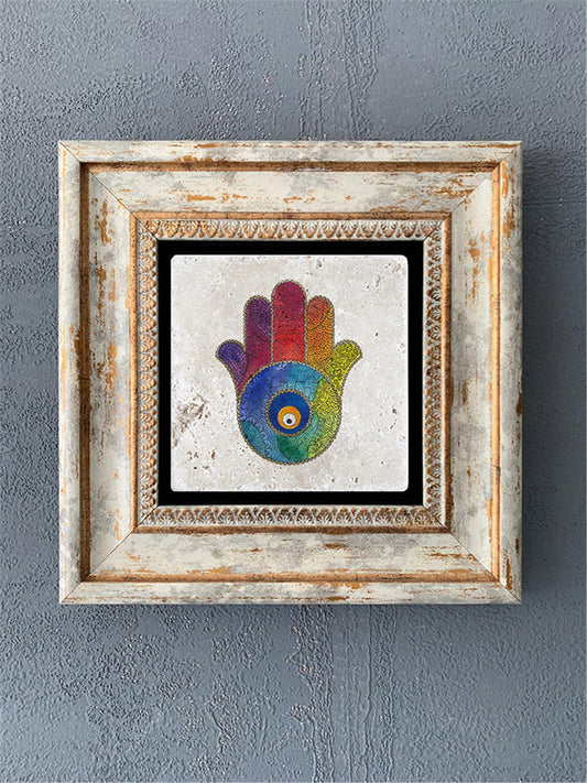 SINGLE FRAME NATURAL STONE WALL DECOR / CDD1-40-104 (WALL DECOR)