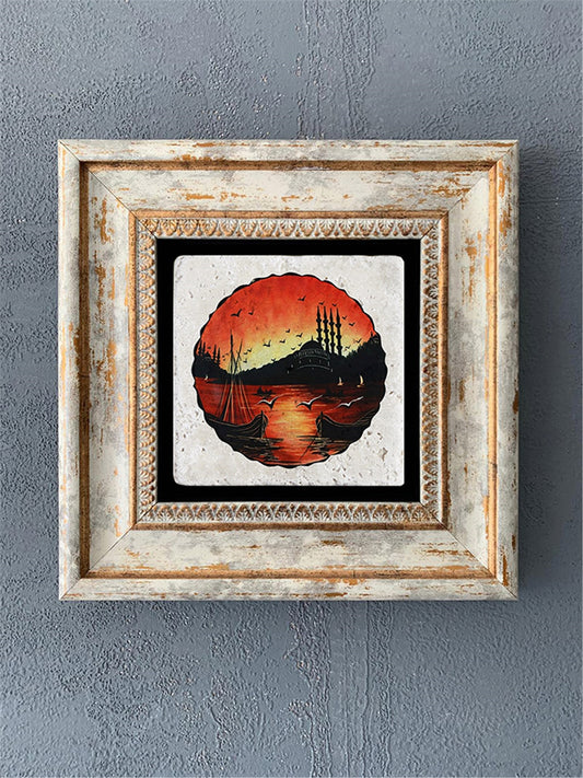 SINGLE FRAME NATURAL STONE WALL DECOR / CDD1-40-025 (WALL DECOR)