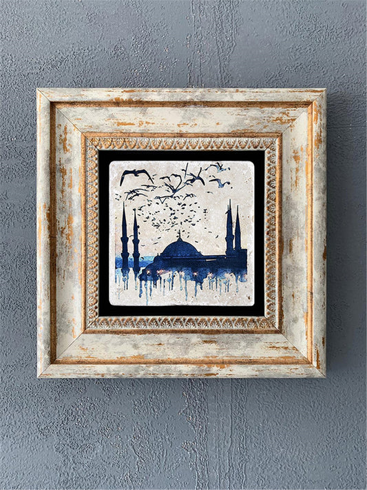 SINGLE FRAME NATURAL STONE WALL DECOR / CDD1-40-517 (WALL DECOR)