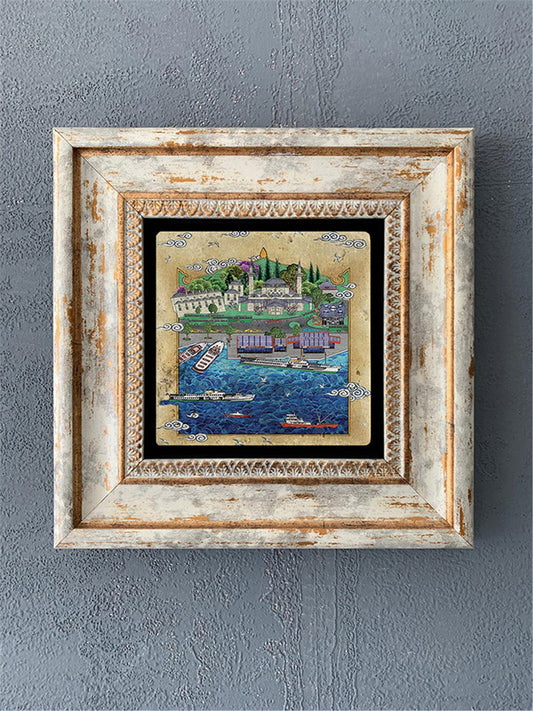 SINGLE FRAME NATURAL STONE WALL DECOR / CDD1-40-036 (WALL DECOR)