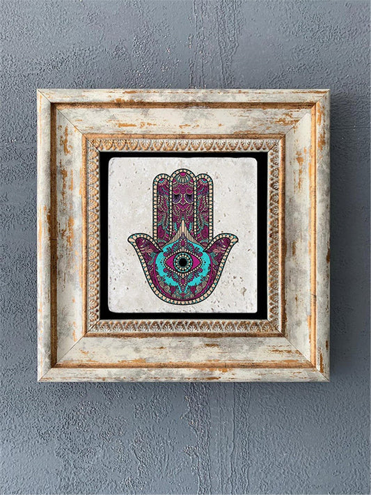 SINGLE FRAME NATURAL STONE WALL DECOR / CDD1-40-537 (WALL DECOR)