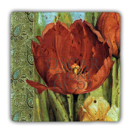 TULIP GARDEN NATURAL STONE WALL DECOR / DD359 (WALL DECOR)