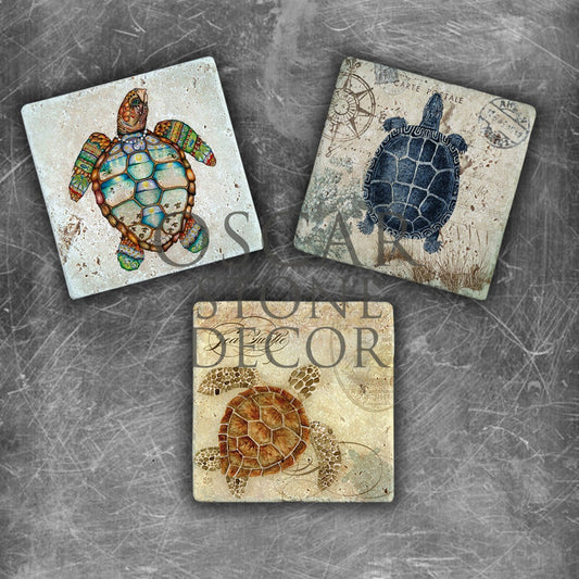 TURTTLE NATURAL STONE MAGNET SET / MG-135