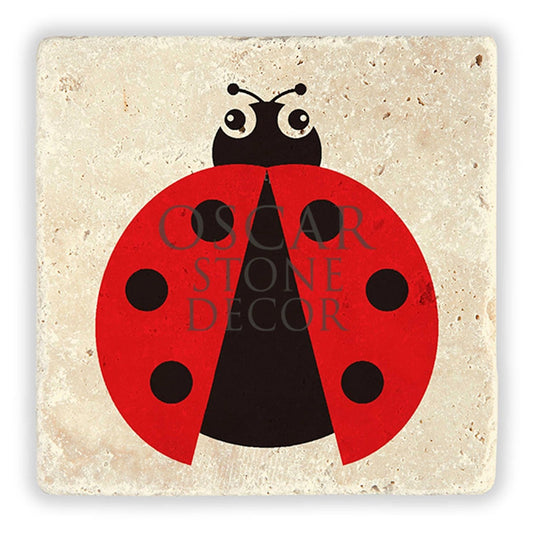 LADYBUG NATURAL STONE WALL DECOR / DD183 (WALL DECOR)