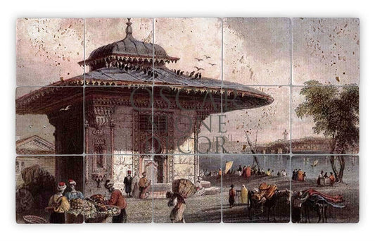 ÜSKÜDAR FOUNTAIN NATURAL STONE TABLE / TT085 (STONE TABLE)