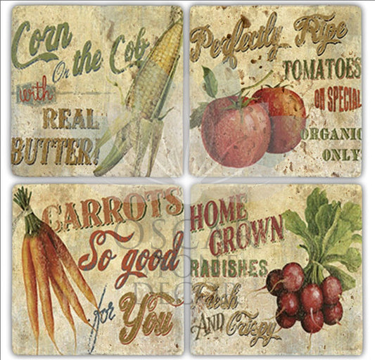 VINTABLE 4-Piece NATURAL STONE COASTERS / BA166 (COASTER)