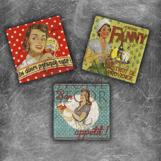 WOMAN SMILES NATURAL STONE MAGNET SET / MG-150