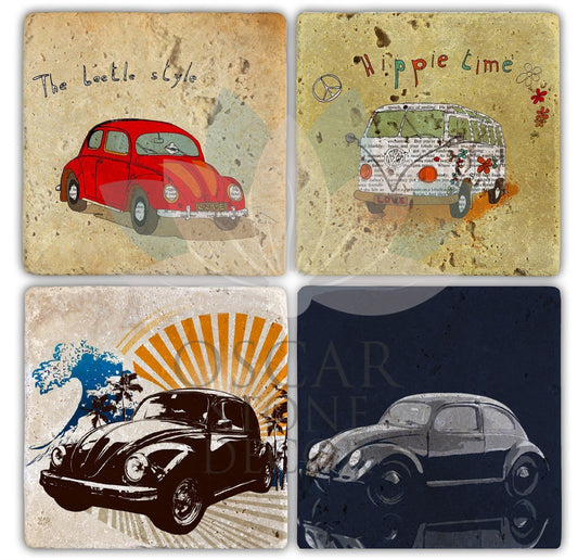 WOSWOS 4-Piece NATURAL STONE COASTERS / BA079 (COASTER)