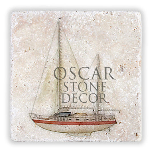 SAILING NATURAL STONE WALL DECOR / DD135 (WALL DECOR)