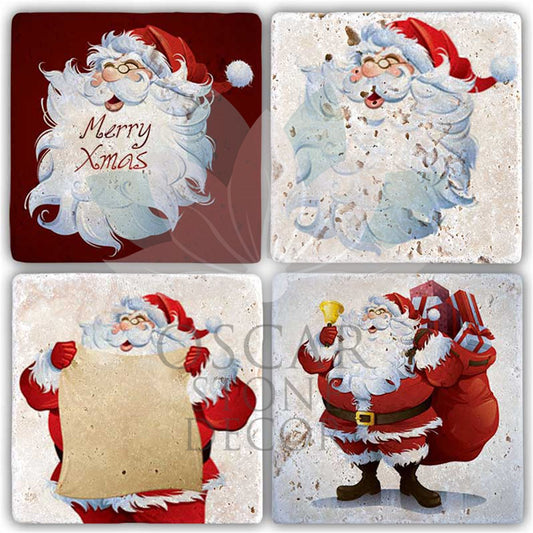 NEW YEAR'S 4-Piece NATURAL STONE COASTERS / YBA-022 (COASTER)