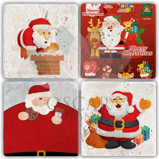NEW YEAR'S 4-Piece NATURAL STONE COASTERS / YBA-023 (COASTER)