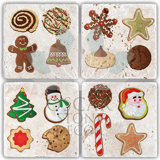 NEW YEAR'S 4-Piece NATURAL STONE COASTERS / YBA-013 (COASTER)