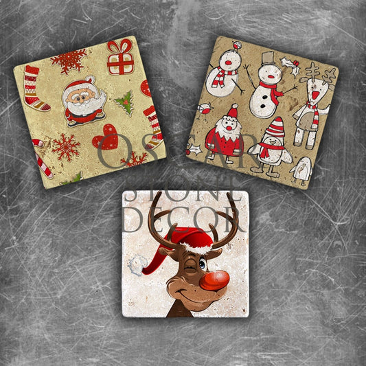 NEW YEAR'S NATURAL STONE MAGNET SET / YMG-005