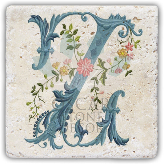 LETTER Z SINGLE NATURAL STONE COASTER / BA-Z4 (COASTER)